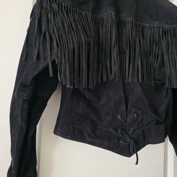 SOLD Vintage Wilsons Leather Suede Fringe Western Jacket Biker Gothic Rodeo - Picture 2 of 14